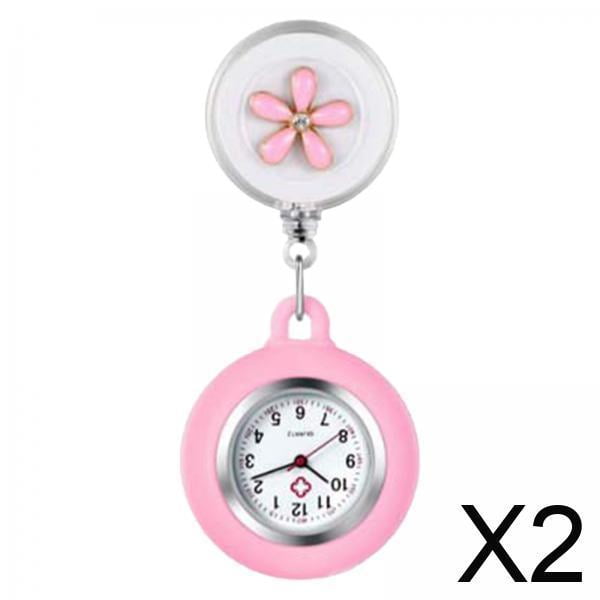 Reloj de bolsillo,Reloj de pecho retráctil para enfermera,redondo,con solapa colgante,Reloj de bolsillo con credencial de enfermera,Reloj de bolsillo médico con broche multiusos,Formulario de