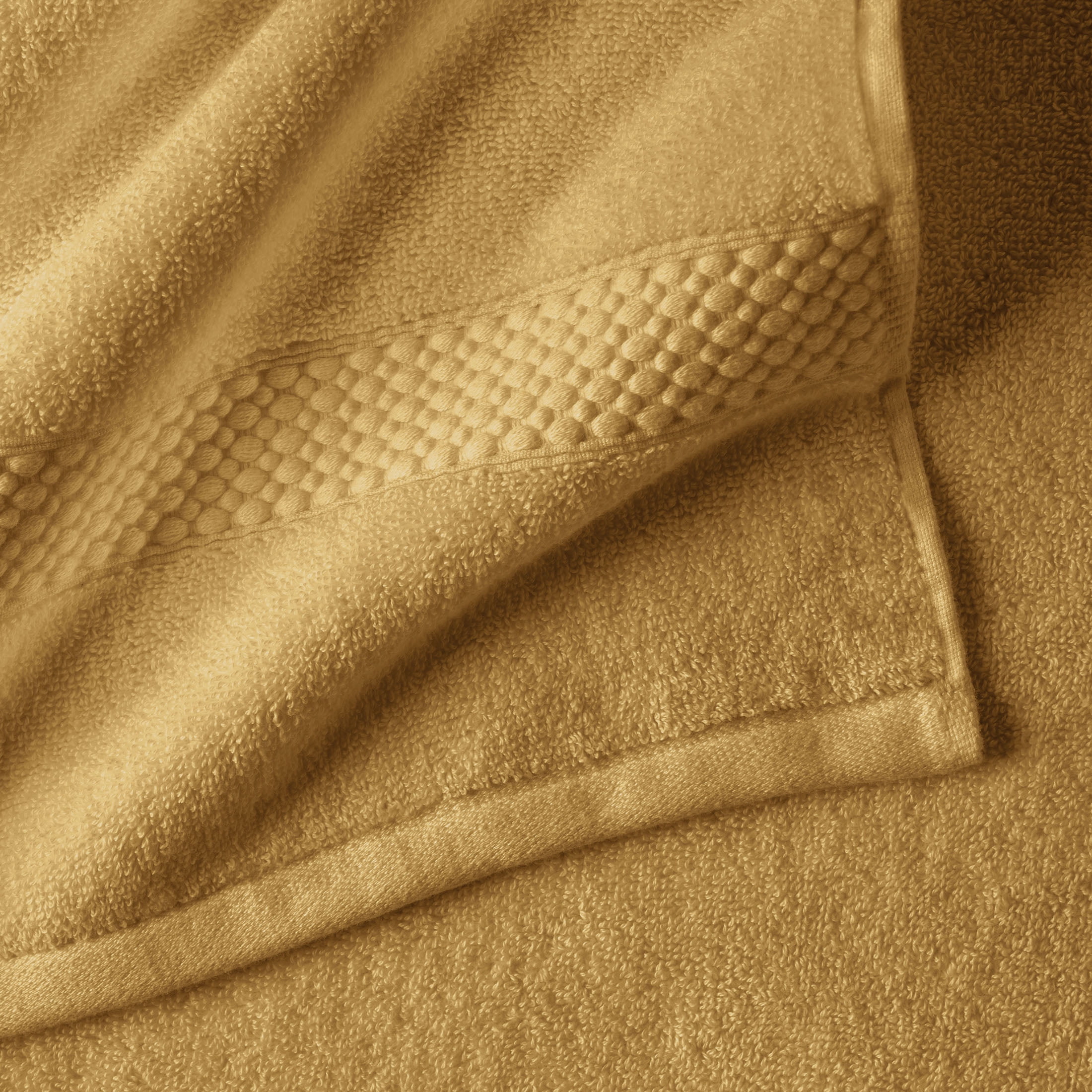 Beautiful by Drew Barrymore Dobby Washcloth, Soft 100% Cotton, Amber Yellow