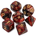 thumbnail image 1 of Qmay Dnd Dice Set - Dados poliédricos D&D (7 piezas) para mazmorras y dragones (rojo y negro), 1 of 5