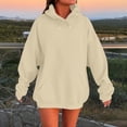 thumbnail image 2 of Women'S Oversized Hooded Sweatshirt, Cozy Plush Drop Shoulder Long Sleeve, Winter Warm Fleece Pullover, Casual Streetwear Wrm Y2K Halloween Costumes Mom Sweatshirt Shirts (L, Beige) ZMTing, 2 of 5