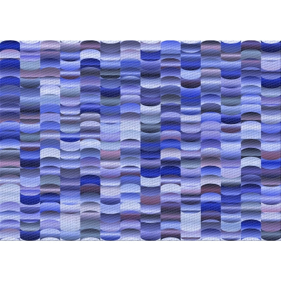 Ahgly Company Indoor Rectangle Patterned Sky Blue Dress Blue Area Rugs, 2' x 5'