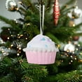 thumbnail image 4 of Pink Ice Cream Christmas Ornaments: Macaron Color Series Donut and Cake Pendants. Lovely Pastel Pink Treats for a Soft, Romantic, or Themed Holiday Tree, 4 of 6