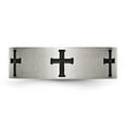 thumbnail image 3 of Chisel Stainless Steel Brushed and Polished Black IP-plated Crosses 7mm Band, 3 of 7