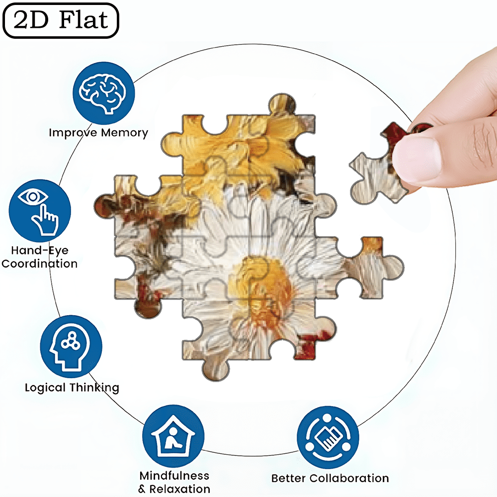 A Box of 1000pcs Adult Mini Jigsaw Puzzle Featuring a Floral and Butterfly Shadow Design, High Difficulty, Suitable for Adults, Family Entertainment.29.4*19.6 in