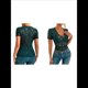 thumbnail image 2 of Tops Cortos de Encaje de Corta con Cuello en V para Mujer, Camiseta de Transparente de Corte Entallado, Atuendo de Verano Y2K Verde Oscuro M, 2 of 6