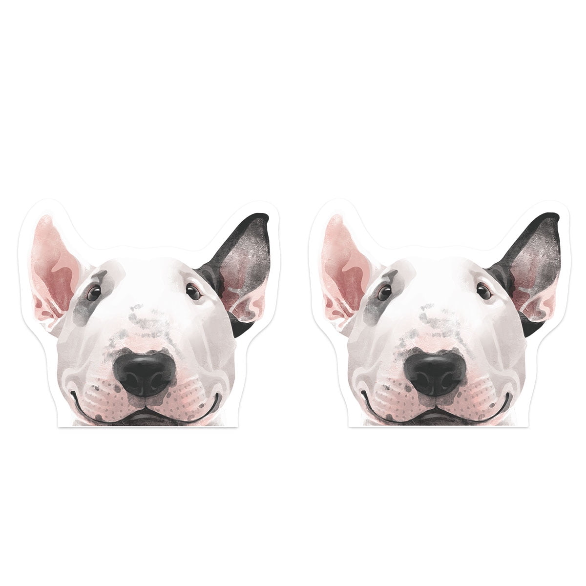 2 Pieces Set Bull Terrier Dog  Sticker Decals with custom text 20 Colors To Choose From U.S.A Free Shipping