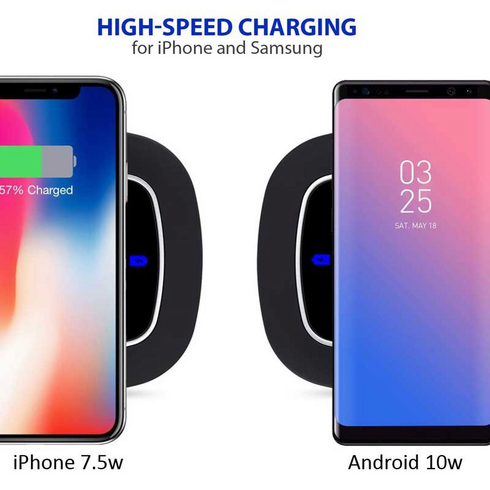 7.5W and 10W Fast Wireless Charger Charging Slim Pad for  T-Mobile iPhone 8 PLUS - AT&T iPhone 8 - Sprint iPhone 8 - Verizon iPhone 8 - T-Mobile iPhone 8 - AT&T Samsung Galaxy S9+