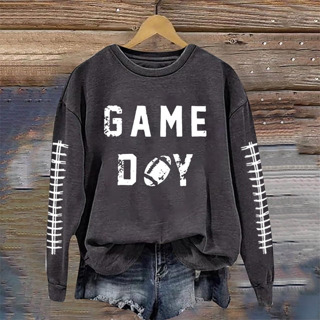 TINZ Chandails en Molleton Décontractés à Manches Longues pour Femmes, Col Rond, Imprimé Graphique de Football, Chandail-Over, Blouse, Chandails à Capuchon Juniors, Chandails en Molleton de Ski pour Adolescentes
