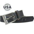 thumbnail image 4 of Square Wide Pin Distressed Leather Belt (Gray) by Nickel Smart® - Nickel Free Belt Buckle with Dark Gray Distressed Leather Strap.  1⅜ inches or 35 mm wide, Hypoallergenic Buckle, USA Made, 4 of 8