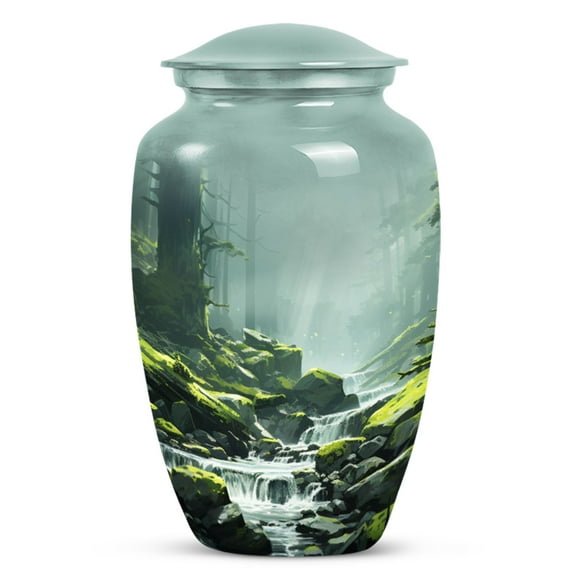Sunlit Forest Stream Burial Urns For Adult Human Ashes - Urns For Human Ashes Large Adult - Large Urns For Human Ashes Adult Male - Burial Urns For Adult Human Ashes (Size -10inch)
