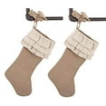 thumbnail image 7 of fenncostyles.com Holiday Décor Jute Design Natural Christmas Stocking, One Piece, 7 of 7