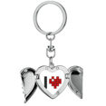 thumbnail image 1 of I Love Valentine 's pixel Llavero de alas de ángel en forma de corazón, 1 of 3