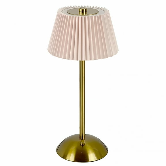 LAMIRO Cordless Table Lamp Rechargeable Metal Desk Lamp for Bedroom Study Daily Lighting Supplies (Pink)
