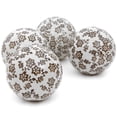 thumbnail image 2 of Oriental Furniture 4" Gold Star Flowers Porcelain Ball Set, Decorative piece, center piece, 2 of 5