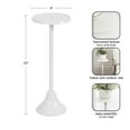 thumbnail image 5 of Kate and Laurel Sanzo Modern Metal Pedestal Drink Table, 9 x 9 x 23, White, Decorative Martini Table with Hammered Tabletop for Use as Indoor Plant Stand or Living Room Mini Table, 5 of 8