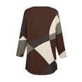 thumbnail image 5 of SwiftWear Blouse for Women Trendy 3/4 V-Neck Button Tops Summer Geometric Patterns Casual Tees 2025, 5 of 5