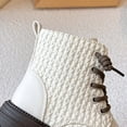 thumbnail image 4 of newwalpole Toddler Boys Girls Boots Kids Work Boots Winter Snow Boots Lace Up Hiking Outdoor Boots (Toddler/little Kid) White for Size 1, 4 of 8