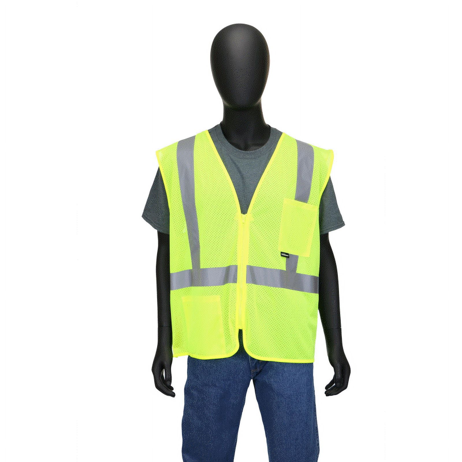 Hyper Tough ANSI Class 2 High Visibility Safety Vest, Size Large, 1 Vest