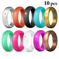 thumbnail image 2 of Silicone Rings Simple Crystal Rubber Ring Wedding Ring Band for Women Men, 2 of 10