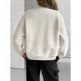 thumbnail image 6 of Womens Short Faux Fur Shearling Jacket Fall Winter Full Zip with Pockets Coats with Pocket Cream White S, 6 of 7