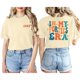 thumbnail image 1 of Camiseta de manga corta con doble estampado para mujer: estampado elegante, ligera y transpirable, versátil para salidas y fiestas, corte regular, 1 of 3
