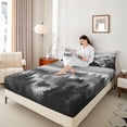 thumbnail image 4 of jejeloiu Tropical Botanical Pine Full Size Sheets,Natural Landscape Mountain Bed Sheets,Gray Black Sheet Sets For Adults,Luxury Bedroom Decor,4pcs, 4 of 7