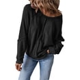 thumbnail image 3 of Zysthvn Loose Fit Crewneck Sweatshirts Women Fall Pullover Casual Solid Sweatshirts for Women Soft Long Sleeve Tops, 3 of 6