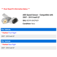 thumbnail image 2 of ABS Speed Sensor - Compatible with 2007 - 2015 Audi Q7 2008 2009 2010 2011 2012 2013 2014, 2 of 2