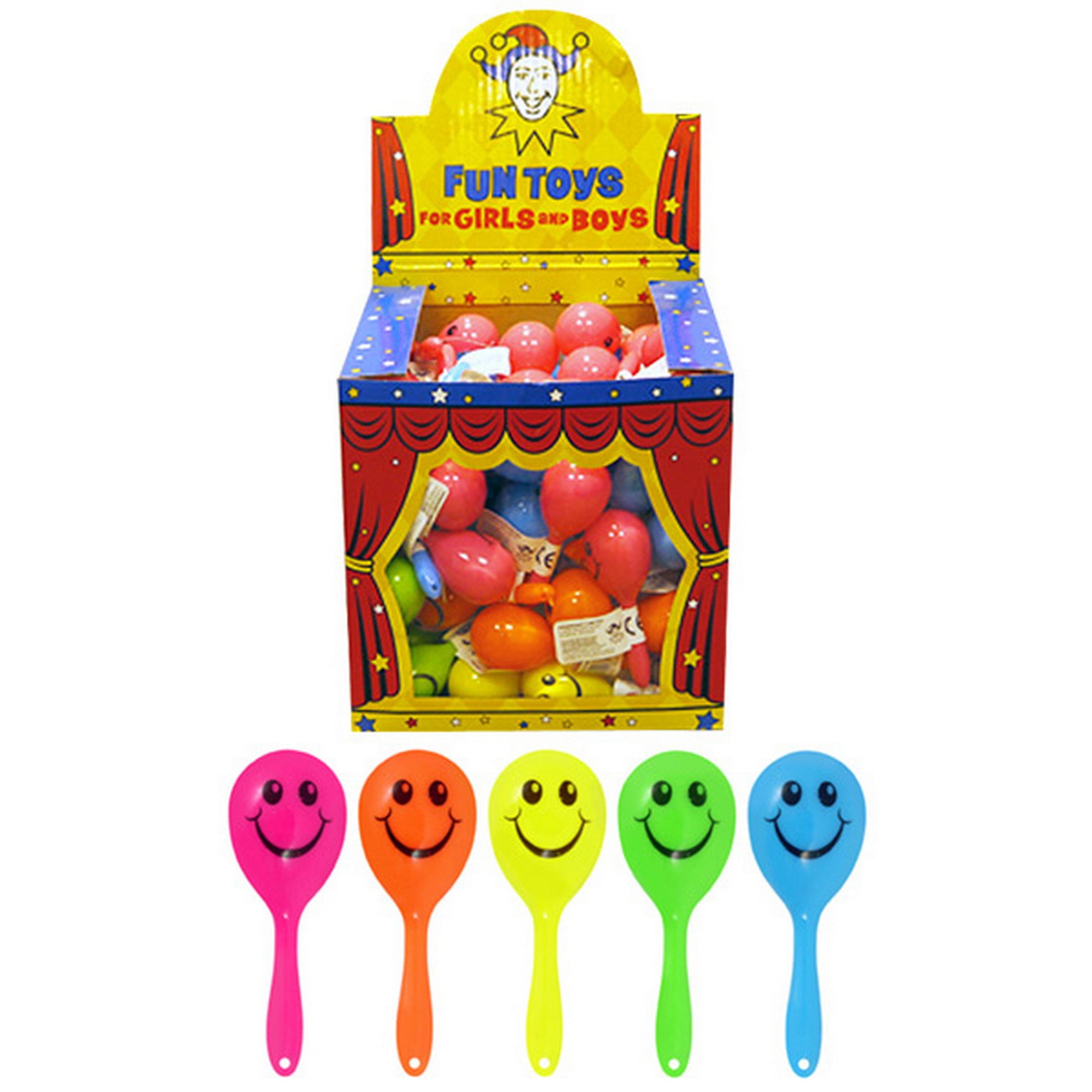 Henbrandt Childrens/Kids Smiley Face Maracas Assorted Colours (Pack