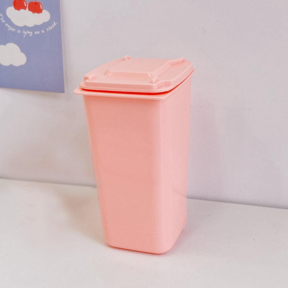Mini Trash Can with Lid Swing Top Small Trash Can Pen Holder for Car