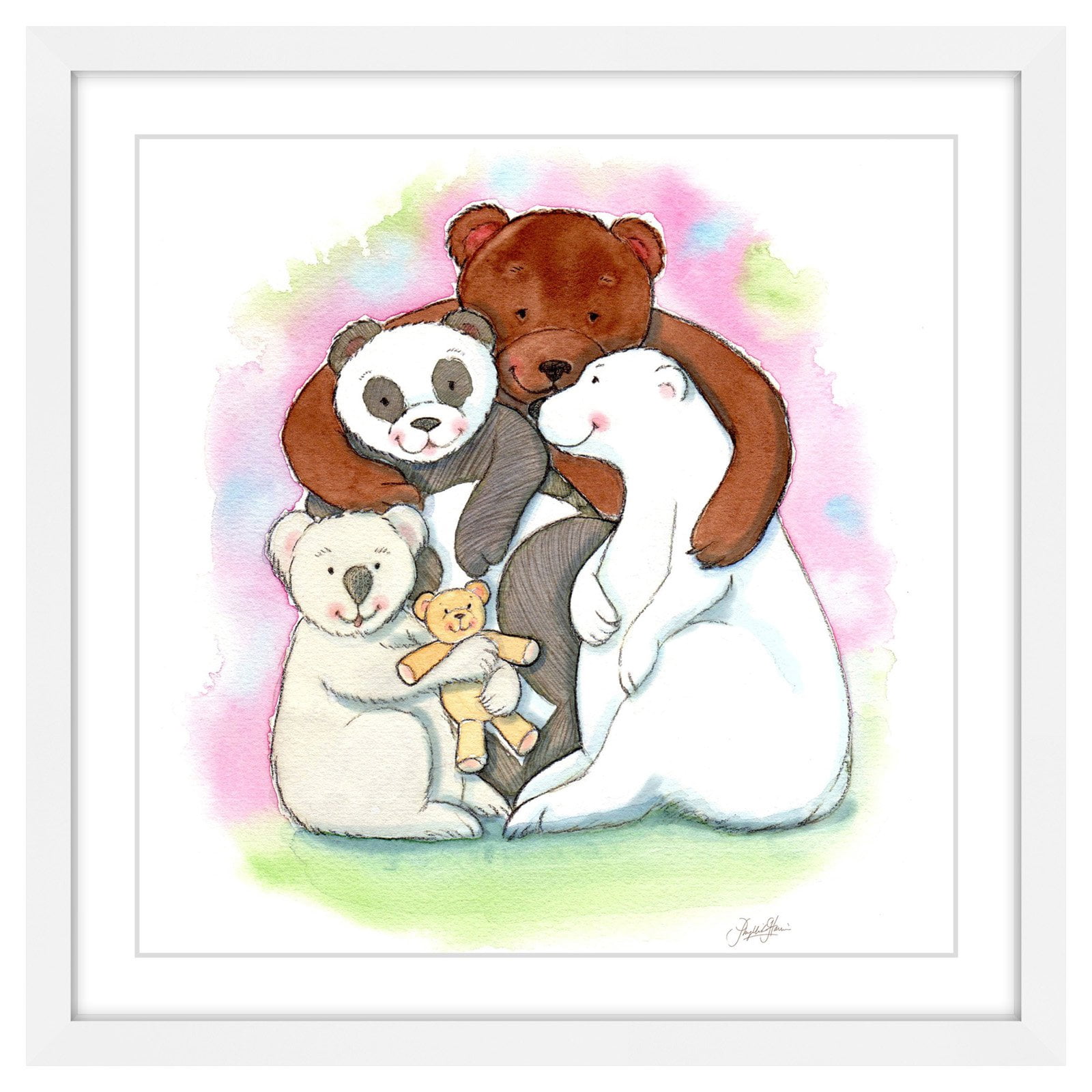 Marmont Hill "Bear Hug" by Phyllis Harris Framed Painting Print