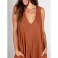 thumbnail image 6 of Women's Summer Casual Loose Tank Jumpsuit Sleeveless Tank V Neck Long Pants Jumpsuit Rompers with Pockets, 6 of 8