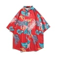 thumbnail image 2 of DDAPJ pyju Mens Hawaiian Shirt Palm Tree Printed Short Sleeve Casual Button Down Shirts Tropical Summer Beach Tops Sales of the Day Multicolor XXL, 2 of 8