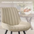 thumbnail image 3 of Fijinhom Modern Dining Chairs Set of 6, Comfortable Upholstered Kitchen Chairs with Thick Cushions, Fabric Side Chairs with Metal Legs for Dining Room or Kitchen,Beige, 3 of 6