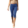thumbnail image 2 of IUYRTFE Women's Polka Dot Capri Pants with Side Slit High Waist Stretch Cropped Trousers for Summer, 2 of 7