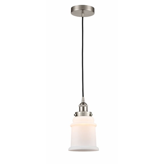 616-1PH-SN-G181-LED-Innovations Lighting-Canton - 1 Light Mini Pendant In Industrial Style-10 Inches Tall and 6 Inches Wide Brushed Satin Nickel Matte