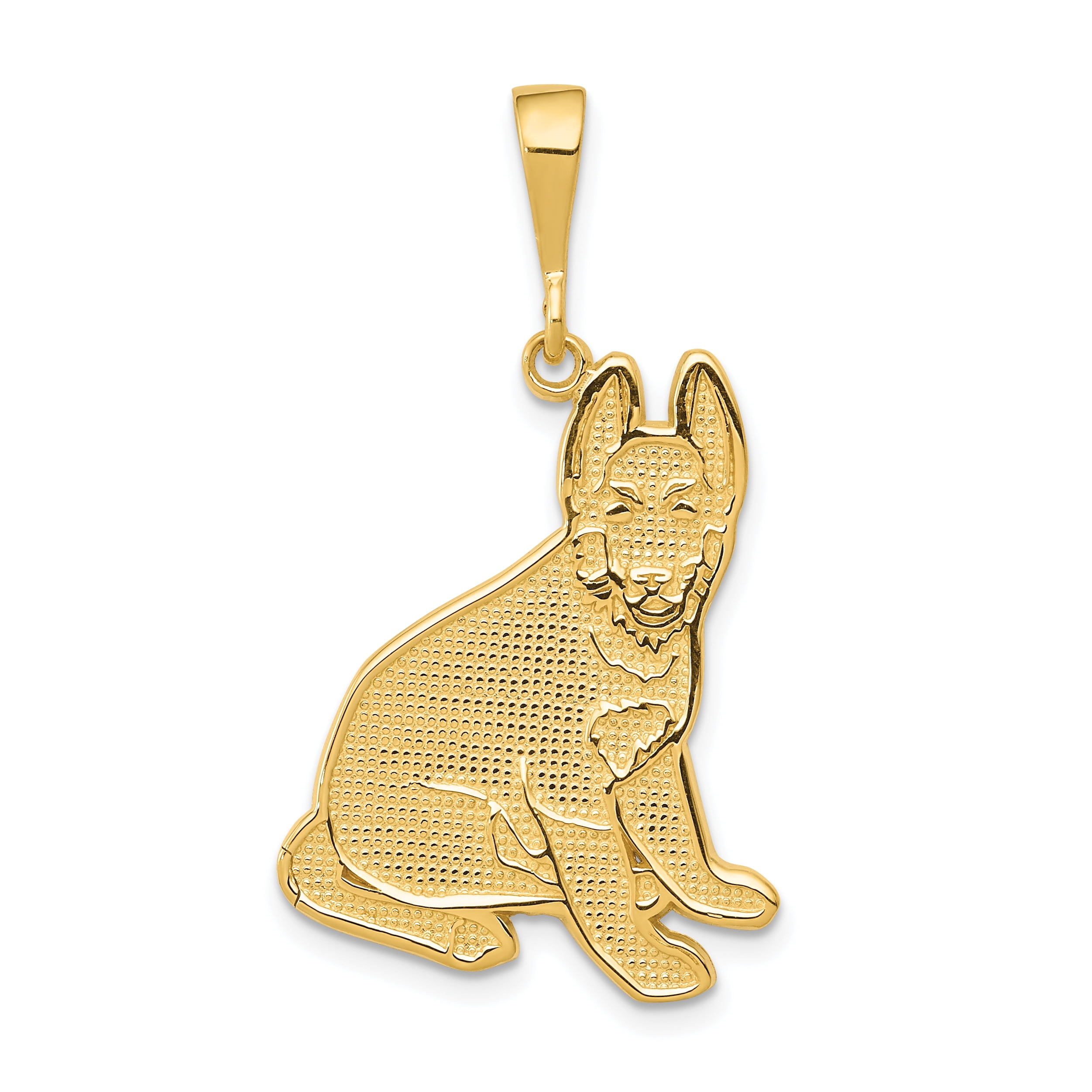 gold german shepherd pendant