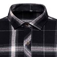 thumbnail image 4 of PBNBP Mens Shirts Plaid Print Western Business Long Sleeve Dress Shirts Vintage Button Down Shirts Turn Down Collar Tops, 4 of 4