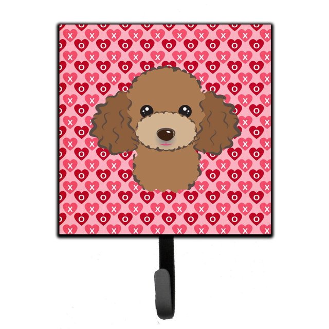 ""Caroline'S Treasures Gancho De Pared Con Corazones De Caniche Marrón Chocolate, Pequeño, Multicolor""