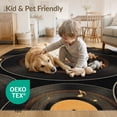 thumbnail image 4 of ODIKA Record Nostalgic Vinyl Phonograph Platter Analog Disc Cd Shaped for Living Room, Under Sectional, Family , Non-Slip Flatwoven, 4 of 7