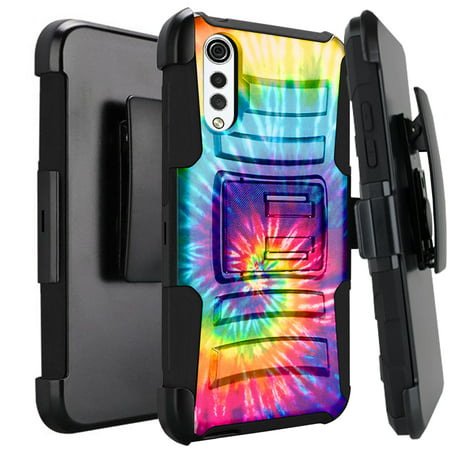 DALUX Hybrid Kickstand Holster Phone Case Compatible with LG Velvet 5G (2020) - Tie Dye Swirl