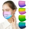 50 Pack Multi Color Disposable Face Masks USA Made 3 Ply for Protection, Elastic Ear Loop Mask for Adult