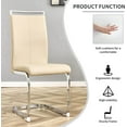 thumbnail image 6 of Sumdeal Modern Dining Chairs Set of 4,Modern Dining Chairs with Metal frame leg with High Density Sponge Leather,Dining Chairs for Dining Room,Kitchen,Living Room,Beige, 6 of 10