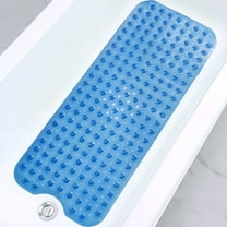 Sanmadrola Bath Tub Shower Mat 40 x 16 Inch Non-Slip and Extra Large, Bathtub Mat with Suction Cups, Machine Washable Bathroom Mats with Drain Holes Black