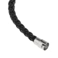 thumbnail image 4 of de cuero negr hombre con hebil de acero inoxidable Moda 5mm Sunnimix Pulsera trenzada de la PU, 4 of 8