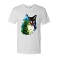 thumbnail image 2 of Wild Bobby, Earth Wolf Trees Mountains Nature Animal Lover Mens Premium Tri Blend T-Shirt, Heather White, Large, 2 of 3