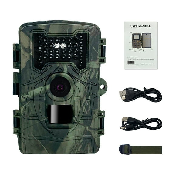 FlyFlise 36MP 1080P Day Night Photo Video Taking Trail Camera Multi-function Outdoor Huntings Animal Observation House Monitoring Camera IP54 Waterproof with 34 Infrared Lights Camera