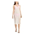 thumbnail image 1 of MIKEN SWIM Women's Ivory Animal Print Textured Slit Dress Deep V Neck Metallic Lurex Swimsuit Cover Up L, 1 of 7
