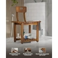 thumbnail image 2 of Heavy Duty 23.4 Inch Shower Chair with Backrest Acacia Color Non-Slip Support, 2 of 7