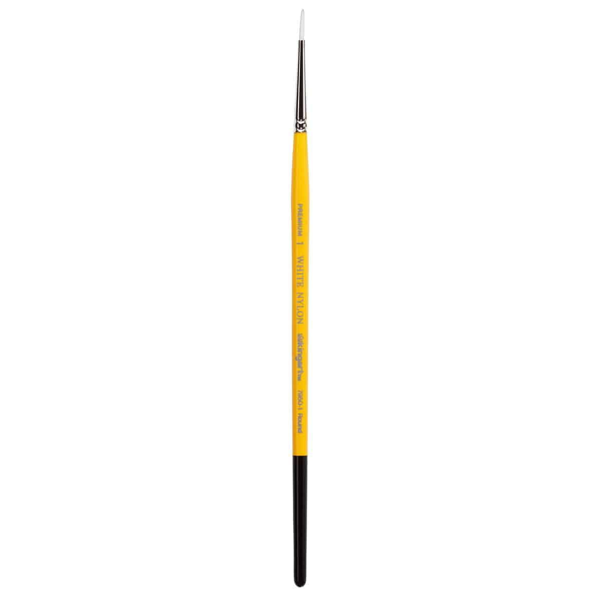KINGART&reg; Premium White Nylon 7950 Gold Grip&trade; Series Round Artist Brushes, Set of 8 Unique Sizes